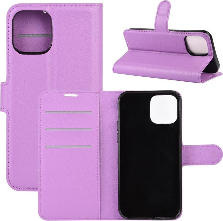 Produktbild Cover-Discount iPhone 12 / 12 Pro - Leder Etui Hülle violett (Apple iPhone 12, Apple iPhone 12 Pro)