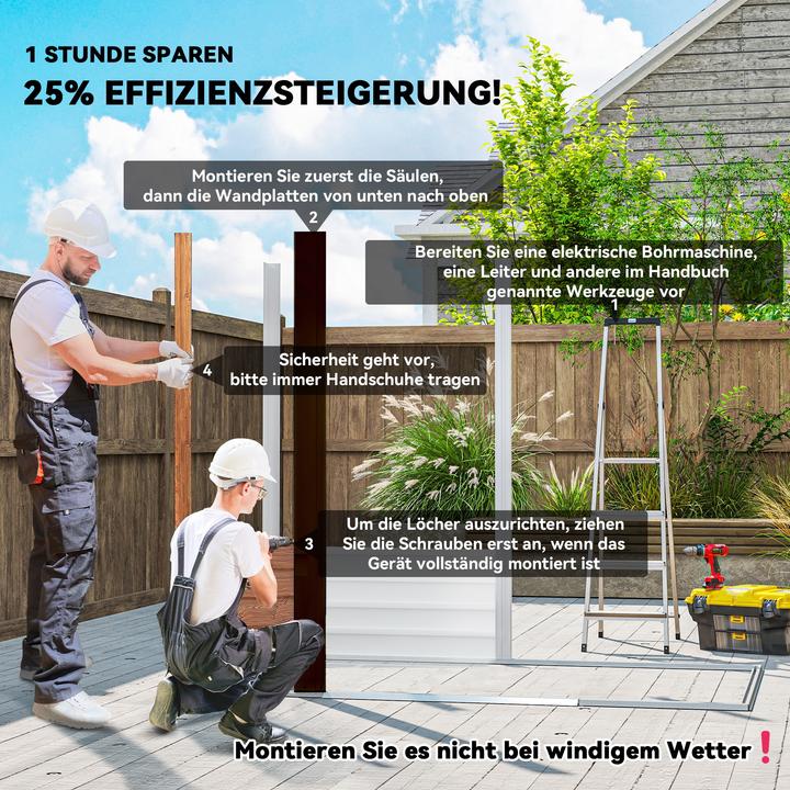 Produktbild Outsunny Geräteschuppen Stahl, Kunststoff Braun