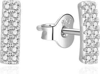 Beneto Glittering silver earrings with zircons AGUP2314L (L)