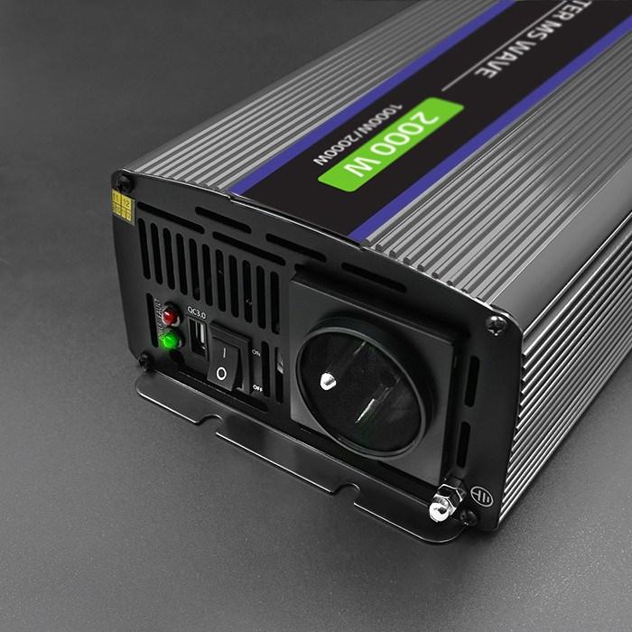 Produktbild Qoltec Przetwornica napięcia Monolith 2000 MS Wave | 12V na 230V | 1000/2000W | USB