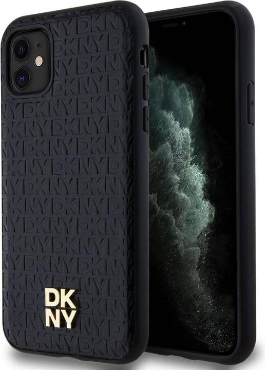 Produktbild DKNY DKHMN61PSHRPSK iPhone 11 / Xr 6.1" czarny/black hardcase Leather Monogram Pattern Metal Logo Ma (Apple iPhone 11)