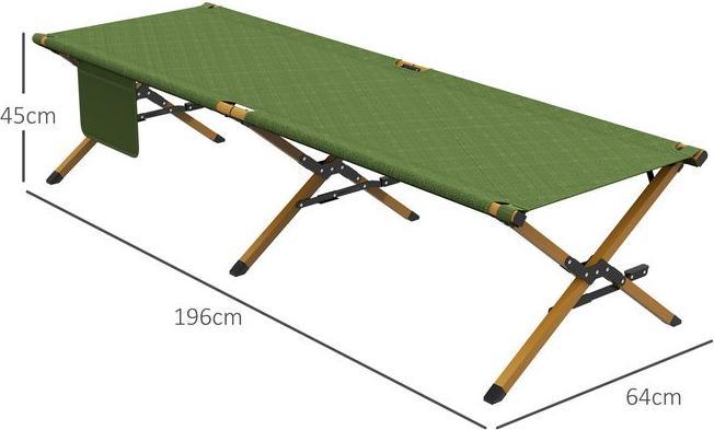 Produktbild Swisshandel24 Sonnenliege Klappbar Gartenliegestuhl mit Seitentasche, Relaxliege Oxford, Dunkelgrün, 196x64x45cm (196 cm)