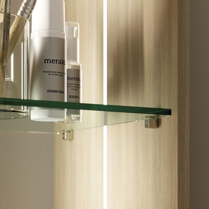 Actual product image Italiana Ferramenta Glass shelf support GRACE for screwing, 8 mm glass, nickel-plated black zamak