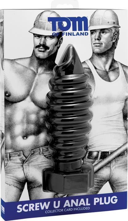 Actual product image Tom of Finland Screw U Anal Plug-Black