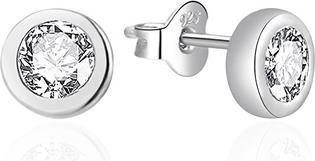 Agato - Elegant silver stud earrings AGT-E057PW - Diameter: 0.7 cm