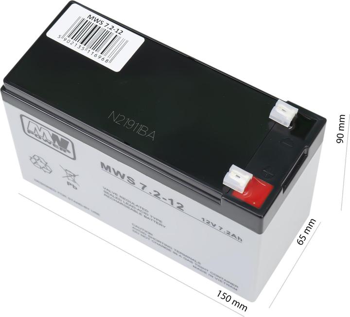 Actual product image Mw Power MWS 7.2-12 UPS battery Sealed lead acid (VRLA) 7.2 Ah