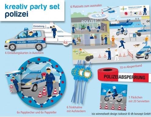 Image du produit DH-Konzept Set de décoration de fête Police 51 pièces