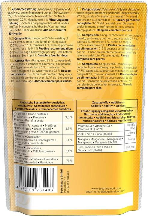 Produktbild Dogz finefood No.06 Känguru (Adult, 12 Stk., 100 g)