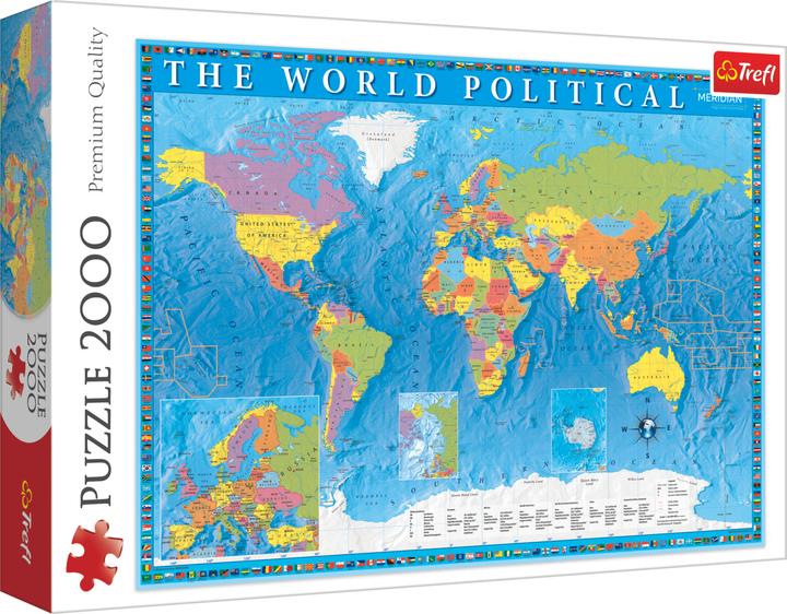 Produktbild Trefl Puzzle Politische Weltkarte 2000 Teile (2000 Teile)