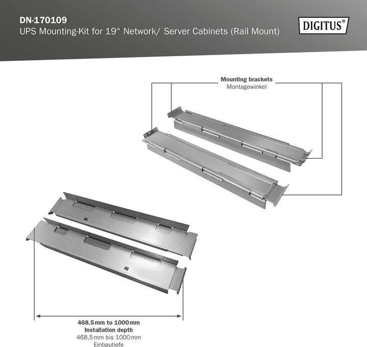 Actual product image Digitus UPS Mounting-Kit for 19" Network/ Server Cabinets (Rail Mount)