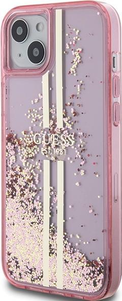 Image du produit Guess GUHCP15MLFCSEGP iPhone 15 Plus / 14 Plus 6.7" różowy/pink hardcase Liquid Glitter Gold Stripes (Apple iPhone 15 Plus, Apple iPhone 14 Plus)