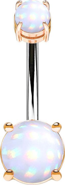 Immagine prodotto Star Piercing Filetto interno a banana in oro rosa con due pietre epossidiche bianche (Ottone, Acciaio chirurgico 316L)