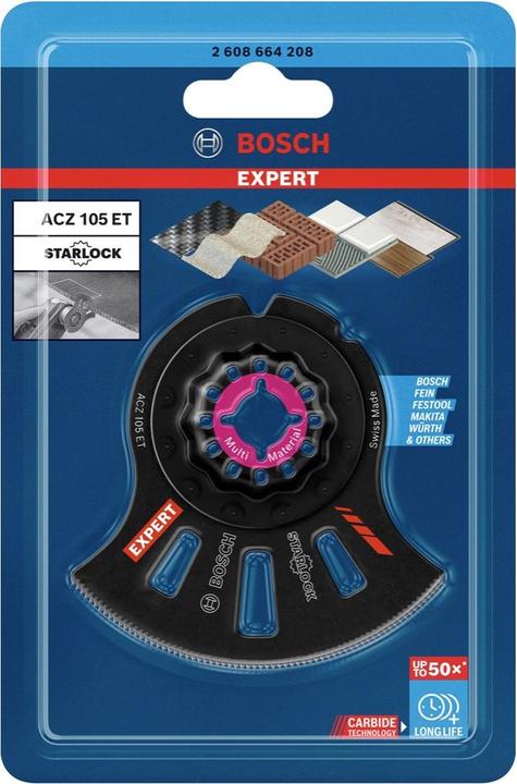 Produktbild Bosch Professional Zubehör EXPERT MultiMaterial Segment Blade ACZ 105 ET Blatt, 5 Stück