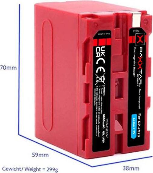 Image du produit Baxxtar Batterie NP-F970 9600mAh (Batterie de l'appareil photo)