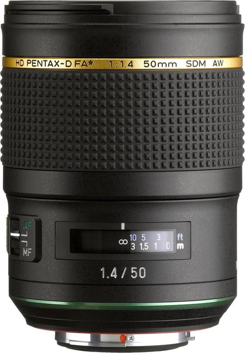 Actual product image Pentax HD FA 50mm / 1.4 SDM AW (Pentax K, full size, APS-C / DX, Micro Four Thirds)