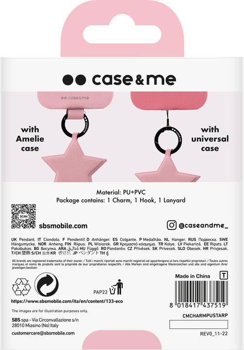 Image du produit SBS case&me Star Amelie Eco Leather charm rose (Chlorure de polyvinyle (PVC), Similicuir (PU))