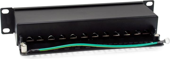 Actual product image equip Patch panel 12x RJ45 Cat6A 10" FTP 1U Premium black