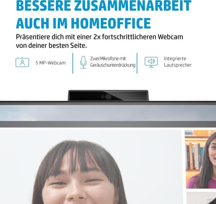 Actual product image HP M27 Webcam Monitor 68.58cm (27" ) (Full HD, IPS, 5ms, HDMI, DisplayPort, USB, 75Hz) (Energy Cl... (1920 x 1080 pixels, 27")