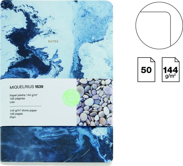 Actual product image Miquelrius Notebook A5 Stone Sea (A5, Plain, No binding)