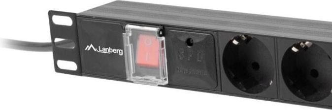 Actual product image Lanberg PDU-07F-0200-IEC-BK Power Distribution Unit (PDU) 7 AC outlets 1U