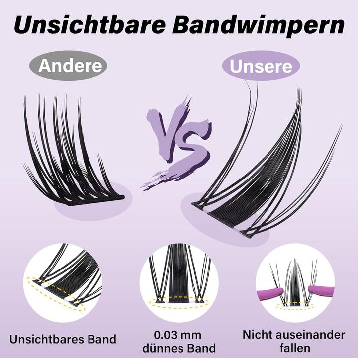 Actual product image B&Q Lash Extension Set mit unsichtbarem Band (144 Stück) (Artificial eyelashes)