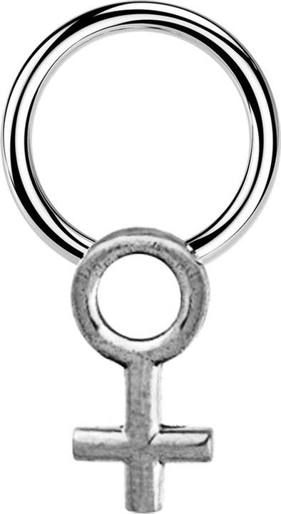 Star Piercing Closure Ring silber Gendersymbol Frau silber (Chirurgenstahl 316L, Messing)