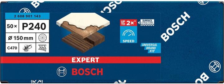Produktbild Bosch Professional Zubehör EXPERT C470 Schleifpapier Mehrloch für Exzenterschleifer, 150 mm, G 240, 50-tlg. (240)