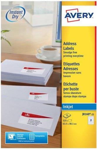 Image du produit Avery J8160-25 étiquette de correspondance Blanc
