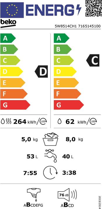 Etichetta energetica Beko 5W8514CH1