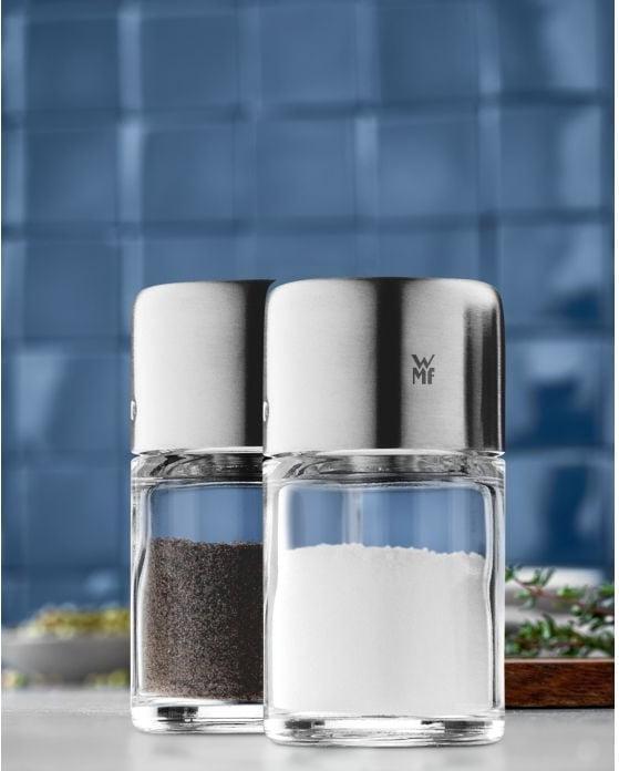 Produktbild WMF Salz und Pfefferstreuer Set 2tlg Streuer klein Bel Gusto Edelstahl matt (Pfeffer, Salz)