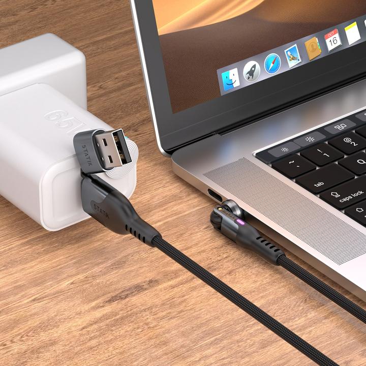 Actual product image Statik 360° rotatable USB-C to USB-C cable 3.0m (3 m, USB 3.0)