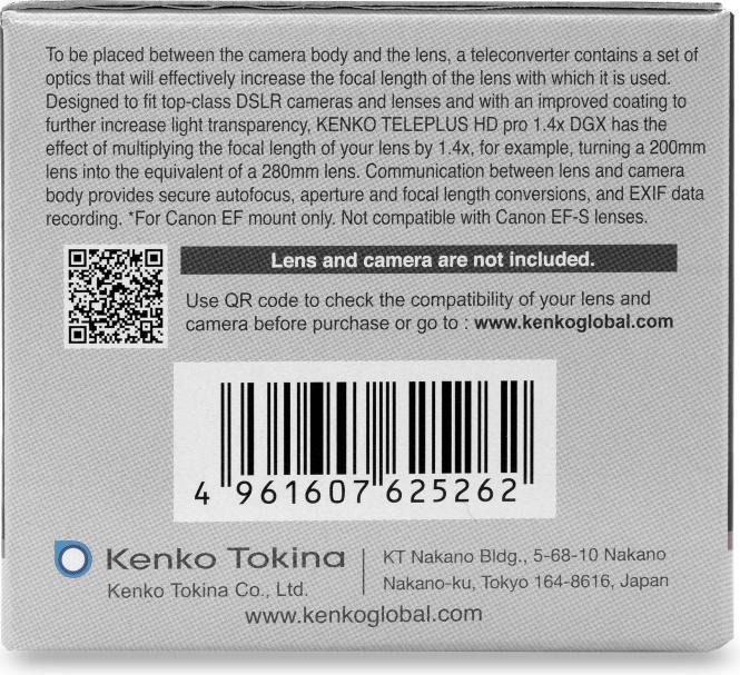 Actual product image Kenko Teleplus HDpro 1.4x C-EF DGX (Teleconverter, Canon EF)