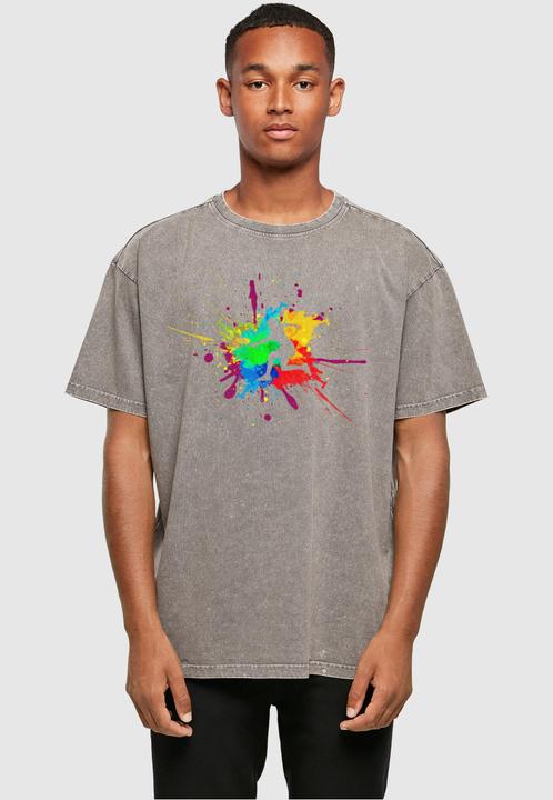 Actual product image Merchcode Colour Splash Player Acid Washed Oversized Tee - 117937 (M)