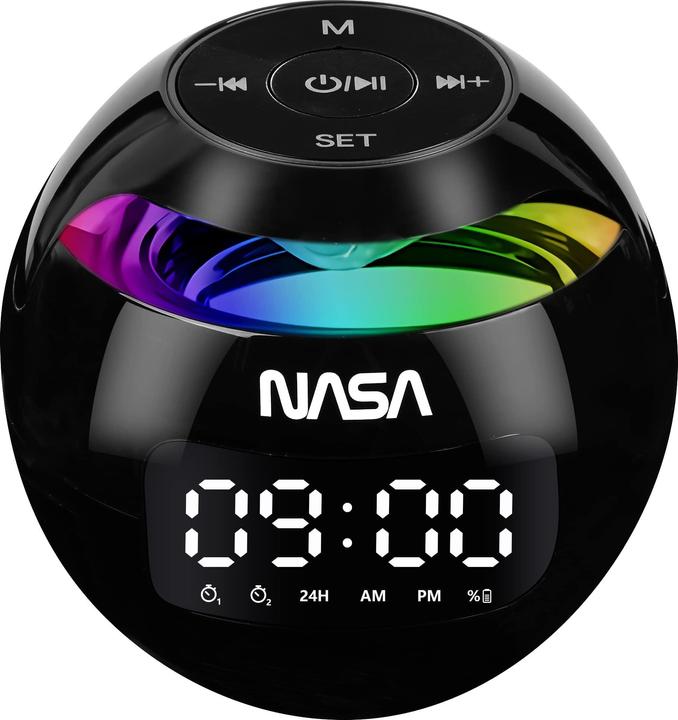 Image du produit Nasa Wecker und Bluetooth-Lautsprecher mit LED-Licht