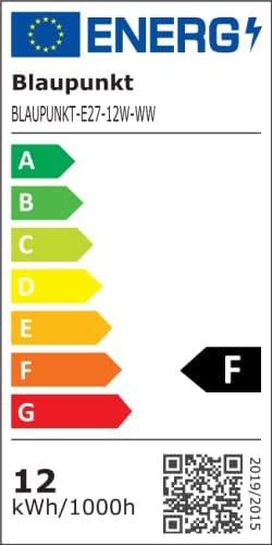 Energie-Label Blaupunkt LED E27 Glühbirne - 12W - Warmweiss 2700K - Led Lampen - 4-er Pack (E27, 12 W, 1200 lm, 4 x, F)