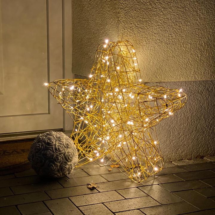 Produktbild Star Trading LED Outdoor-Leuchtstern,Sven, handgefertigt, gold, Ø 63cm