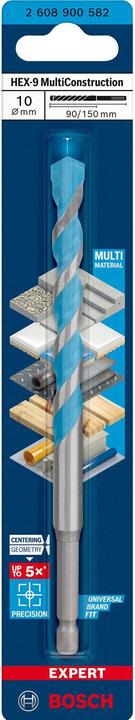 Produktbild Bosch Professional Zubehör EXPERT HEX-9 MultiConstruction Bohrer, 10 x 90 x 150 mm (10 Millimeter)