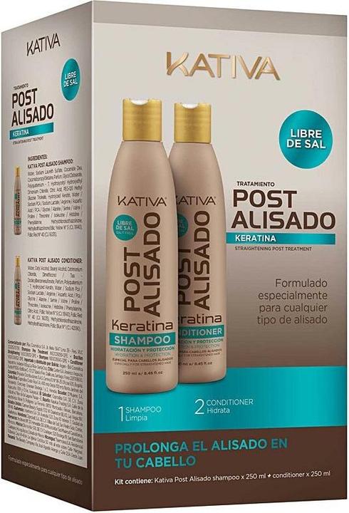 Kativa Keratin Post Alisado Profesional Lote 2 pz (250 ml, Flüssiges Shampoo)