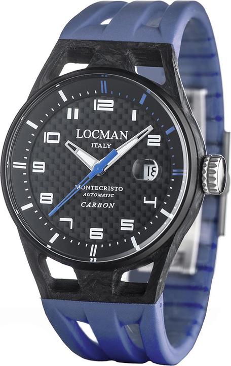 Image du produit Locman Italy Montre Montecristo Carbon bleue automatique Ref. 0544 (Montre avec pierre précieuse, 41 mm)
