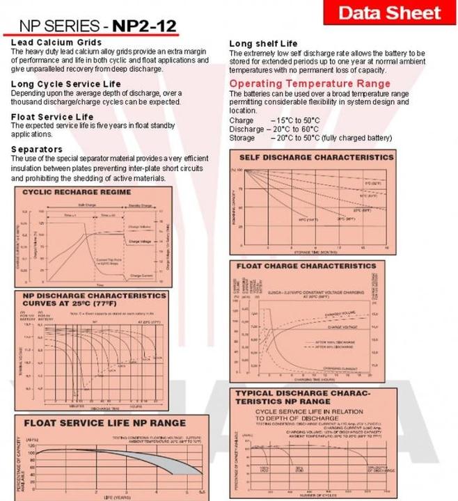 Image du produit Yuasa Akku NP2-12 (12 V, 2 Ah)