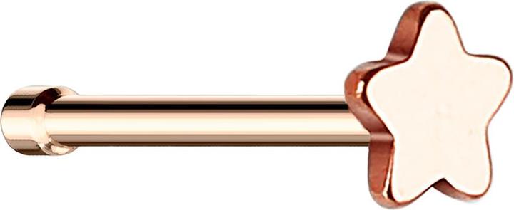 Star Piercing Nasenstecker gerade rosegold mit Stern (ohne Messing, Chirurgenstahl 316L)