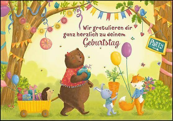 Produktbild Edition Gollong Doppelkarte. Zum Geburtstag (Tiere)