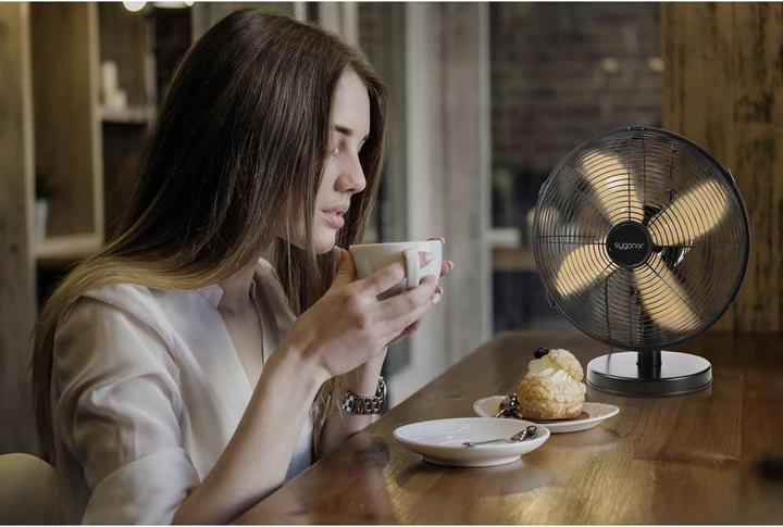 Actual product image Sygonix Table fan 40W (Ø x H) 335mm x 415mm Black (59.28 dB)