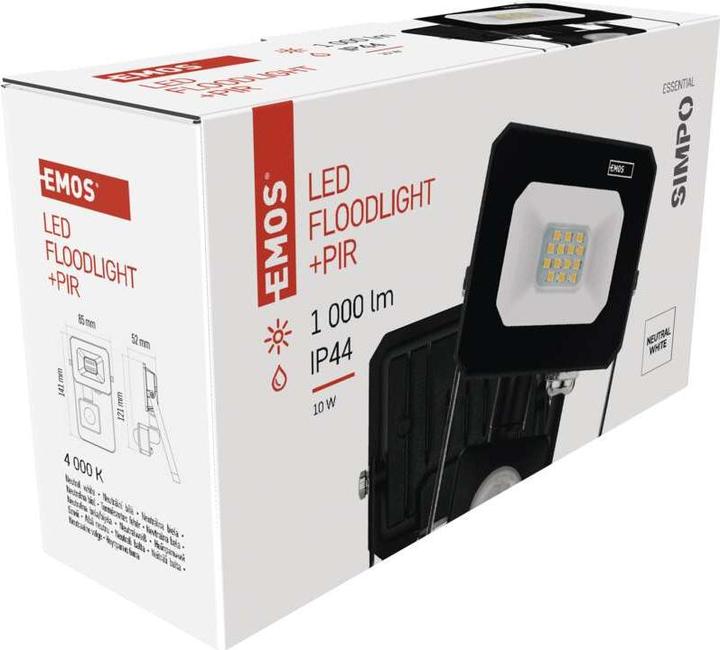 Actual product image Emos LED reflector SIMPO with motion sensor, 10 W, neutral white (1000 lm)