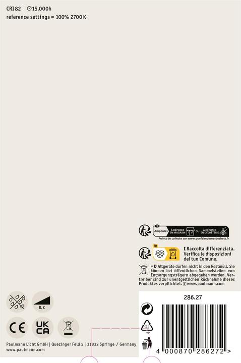 Produktbild Paulmann Globe (E27, 7 W, 806 lm, 1 x, E)