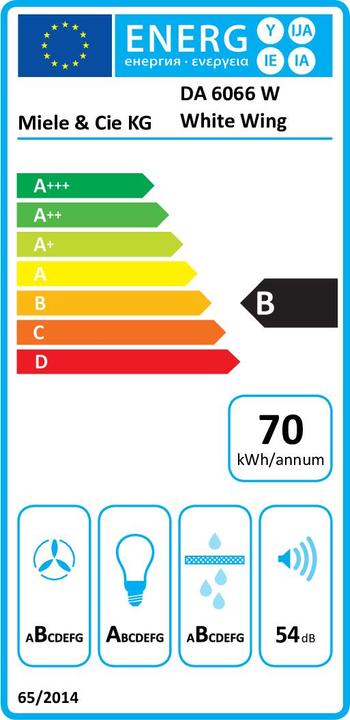 Energie-Label Miele DA 6066 W White Wing (Wandhaube)