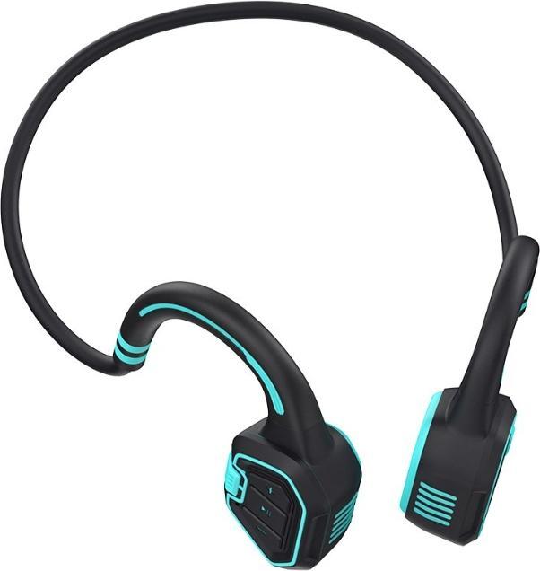 Immagine prodotto A4Tech EVOLVEO BoneSwim MP3 16GB, bluetooth bezdrátová sluchátka s mikrofonem na lícní kosti, modré (Senza fili)
