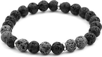 Beneto Beaded bracelet made of lava stone MINK77 / 17 - Length: 19 cm (19 cm, Lava Stein)