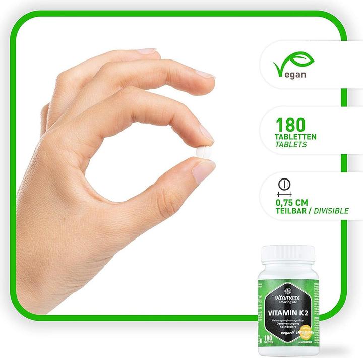 Produktbild Vitamaze Vitamin K2 (180 Stück, Tabletten)