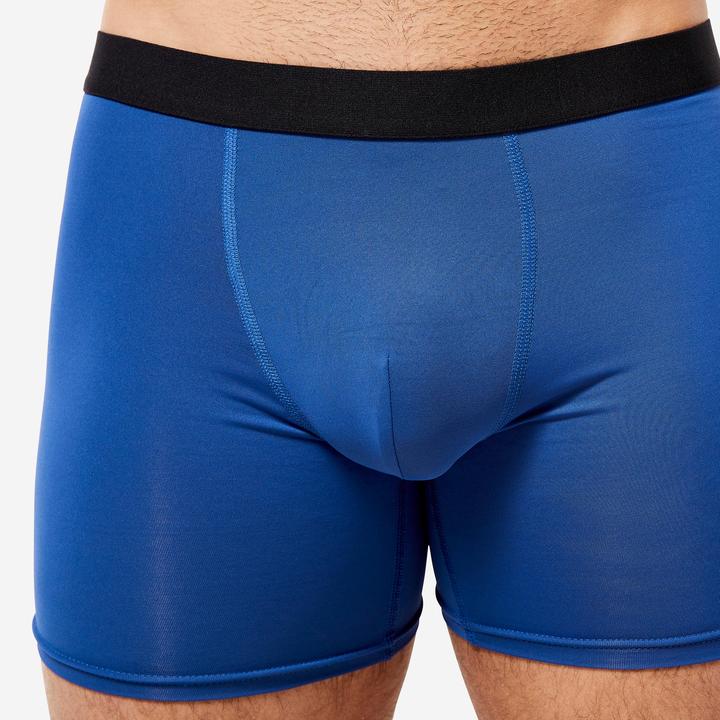 Produktbild Decathlon Funktionsunterhose Boxershorts Herren atmungsaktiv 3er Pack - navy/blau/khaki (M, 3er Pack)